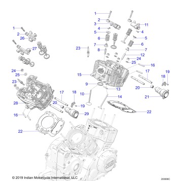 ENGINE, CYLINDER HEAD, CAMSHAFT and VALVE ASM. - N20LCDRR ALL OPTIONS (200686C)