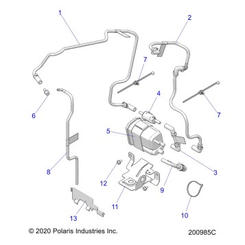 FUEL SYSTEM, EVAP SYSTEM, CALI./INTL - N21MSA00/MSB00 (200985C)