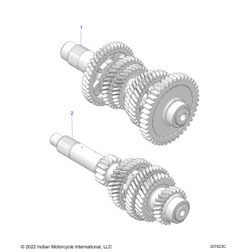 DRIVE TRAIN, INPUT/OUTPUT SHAFT ASM. - N20LCDRR ALL OPTIONS (201623C)