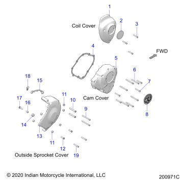ENGINE, RH SIDE COVERS - N22TCABB ALL OPTIONS (200971C)