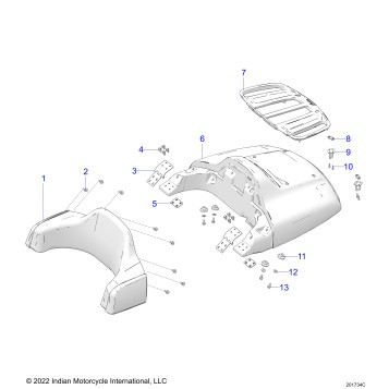 BODY, TRUNK LID AND BACKREST ASM. - N24LDGRR/LDHRR ALL OPTIONS (201734C)