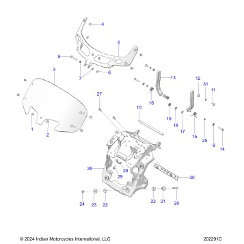 BODY, FAIRING ASM, WINDSHIELD MOUNT - N25TCDBB/TC9BB ALL OPTIONS (202291C)