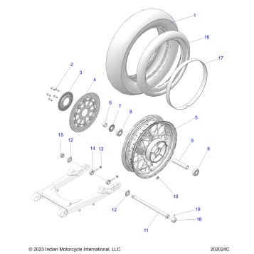 WHEEL, REAR - N25SCB76/SCC76/SCD76/SCF76 (202024C)