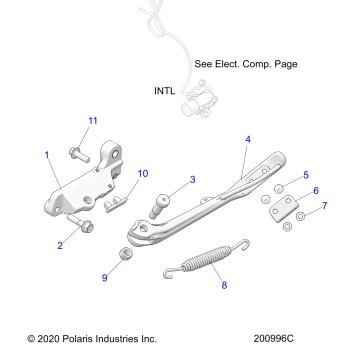 CHASSIS, SIDE STAND - N21MSA00/MSB00 (200996C)