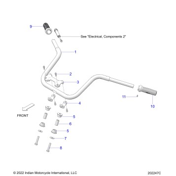 STEERING, HANDLEBAR MOUNTING and GRIPS - N26LFRRR ALL OPTIONS (202247C)