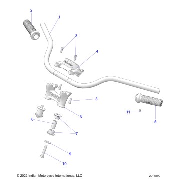 STEERING, HANDLEBAR MOUNTING and GRIPS - N24DBABH/DBFBH ALL OPTIONS (201788C)
