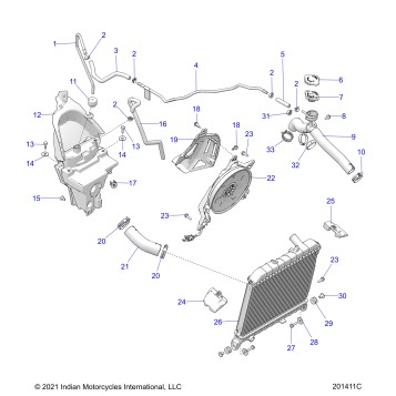 ENGINE, COOLING ASM. - N22LCBRR ALL OPTIONS (201411C)