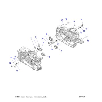 ENGINE, CRANKCASE ASM., BEARINGS - N25SCB76/SCC76/SCD76/SCF76 (201992C)