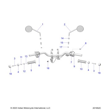 STEERING, HANDLEBAR ASSEMBLY - N24RZV22/FZV22 (201829C)