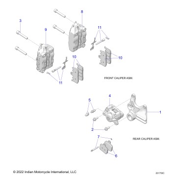 BRAKES, CALIPERS, FRONT AND REAR - N24RZR22/FZR22 (201750C)