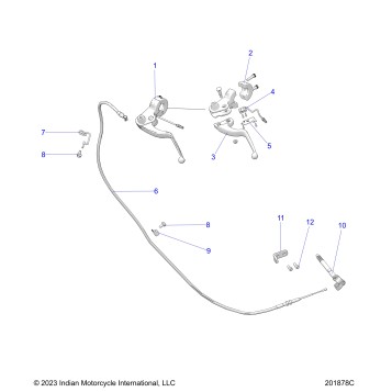 CONTROLS, CLUTCH LEVER and CABLE - N24DMBAG/DMCAG ALL OPTIONS (201878C)