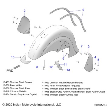 BODY, FENDER, FRONT - N21TRABB ALL OPTIONS (201055C)
