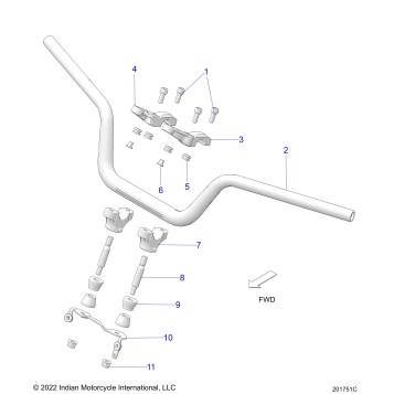STEERING, HANDLEBAR MNTG - N24RTT22 (201751C)