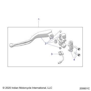CONTROLS, CLUTCH LEVER ASM. - N22RZA22/RZS25/RTE25 (200601C)