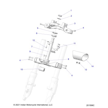 STEERING, UPPER AND LOWER CLAMPS - N24MTA00/MTB00/MTG00/MTH00/NTA00/NTG00 ALL OPTIONS (201599C)