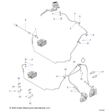 BRAKES, BRAKE LINE, FRONT, ABS - N24TKEBB ALL OPTIONS (201886C)