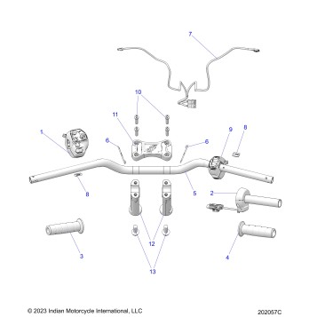 STEERING, HANDLEBAR ASM. & HARNESS - N25SSE77 (202057C)