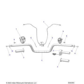 STEERING, HANDLEBAR ASM. & HARNESS - N25SHD76/SHF76 (202035C)