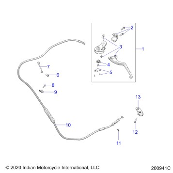 CONTROLS, CLUTCH LEVER and CABLE - N20TCDBB ALL OPTIONS (200941C)