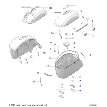 BODY, SADDLEBAG ASM. - N24TRABB/TRPBB ALL OPTIONS (201653C)