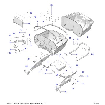 BODY, TRUNK BASE MOUNTING ASM. - N24LDGRR/LDHRR ALL OPTIONS (201866C)