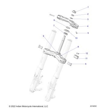 STEERING, UPPER AND LOWER CLAMPS - N24DSDBH/DSGBH ALL OPTIONS (201825C)