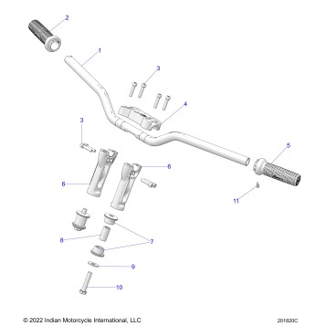 STEERING, HANDLEBAR MOUNTING and GRIPS - N24DSDBH/DSGBH ALL OPTIONS (201820C)