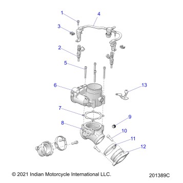 ENGINE, THROTTLE BODY/FUEL RAIL - N22MSA11/MSB11 ALL OPTIONS (201389C)