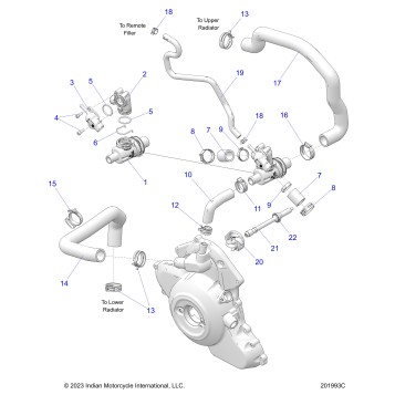 ENGINE, COOLING, HOSES AND THERMOSTAT - N25SCB76/SCC76/SCD76/SCF76 (201993C)