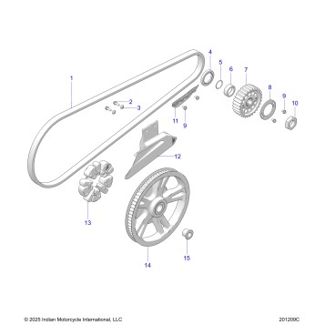 DRIVE TRAIN, DRIVE SPROCKET, BELT and GUARD - N22LCBRR ALL OPTIONS (201209C)