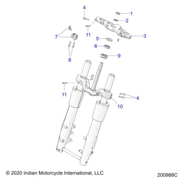 STEERING, UPPER AND LOWER CLAMPS - N22TCABB ALL OPTIONS (200988C)
