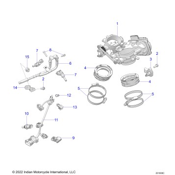 ENGINE, THROTTLE BODY AND FUEL RAIL - N24RZR22/FZR22 (201808C)