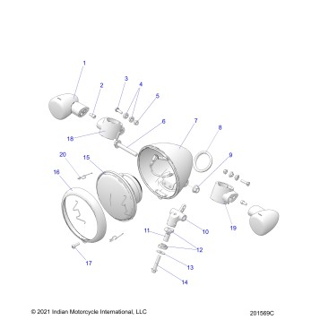 ELECTRICAL, HEADLIGHT and FRONT TURN SIGNALS - N22MTC00/MTD00 ALL OPTIONS (201569C)