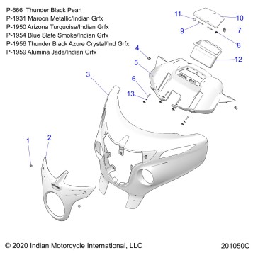 BODY, FAIRING ASM 1 - N21TRABB ALL OPTIONS (201050C)
