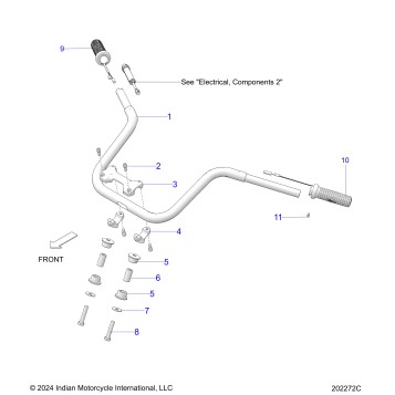 STEERING, HANDLEBAR MOUNTING and GRIPS - N26LGVSS/LGXSS ALL OPTIONS (202272C)
