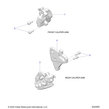 BRAKES, CALIPERS, FRONT and REAR - N25TCDBB/TC9BB ALL OPTIONS (202295C)