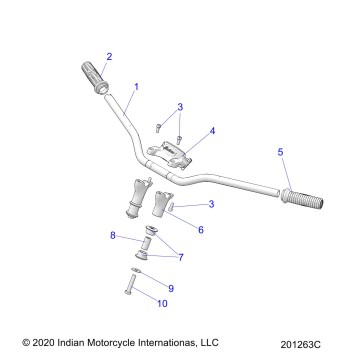 STEERING, HANDLEBAR MOUNTING and GRIPS - N22DMABH/DMDBH ALL OPTIONS (201263C)