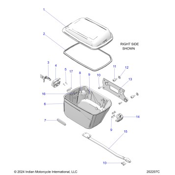 BODY, SADDLEBAG ASM - N25DTDBH/DTGBH ALL OPTIONS ALL OPTIONS (202207C)