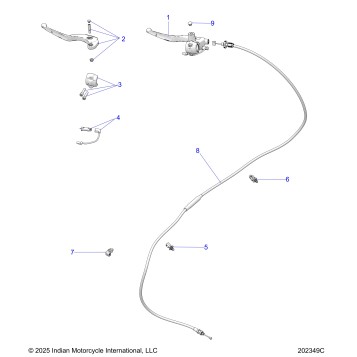 CONTROLS, CLUTCH LEVER ASM. and CABLE - N26SCB61/SCC61 (202349C)
