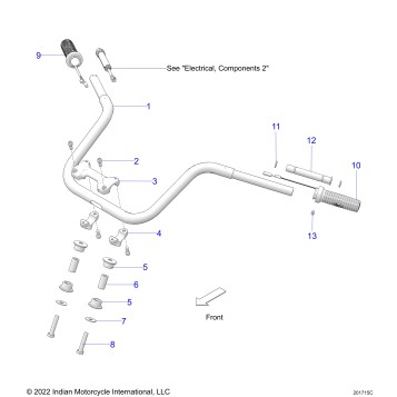 STEERING, HANDLEBAR MOUNTING and GRIPS - N24LDGRR/LDHRR ALL OPTIONS (201715C)