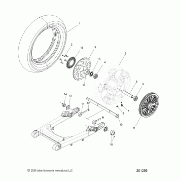 WHEEL, REAR - N21MSA11/MSB11 ALL OPTIONS (49INDIANWHEELRR15SCCOUT)