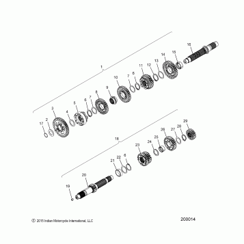 DRIVE TRAIN, INPUT/OUTPUT SHAFT ASM. - N17MSA11/MSB11 ALL OPTIONS (200014)