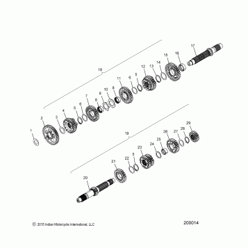DRIVE TRAIN, INPUT/OUTPUT SHAFT ASM. - N16MSA00/MSB00 ALL OPTIONS (200015)