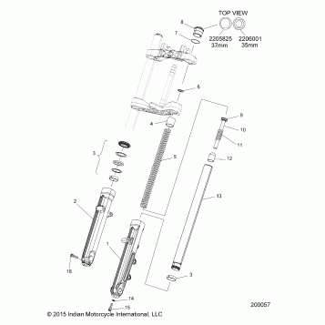 SUSPENSION, FRONT FORKS - N16MSA00/MSB00 ALL OPTIONS (200057)