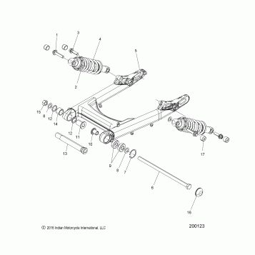 SUSPENSION, REAR ASM., SWING ARM AND SHOCKS - N17MSA11/MSB11 ALL OPTIONS (200123)