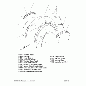 BODY, FENDER, REAR - N17TCAAA/TRAAA ALL OPTIONS (200152)