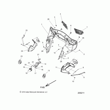 BODY, FAIRING ASM 3 - N17TCDAA ALL OPTIONS (49INDIANFAIRING143)