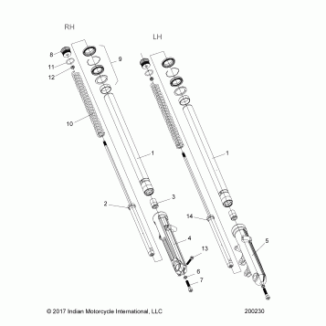 SUSPENSION, FRONT FORKS - N21MSA00/MSB00 ALL OPTIONS (200230)