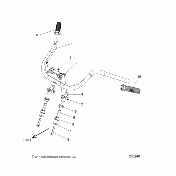 STEERING, HANDLEBAR MOUNTING and GRIPS - N20THAAA ALL OPTIONS (200249)