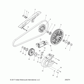DRIVE TRAIN, SPROCKETS, GUARDS and BELT - N20MTA00/MTB00/MTG00/MTH00 ALL OPTIONS (200274)